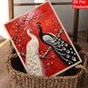 Pearl painting kit features 5D pearl peacock and flower mosaic art style. designed for home wall decoration.