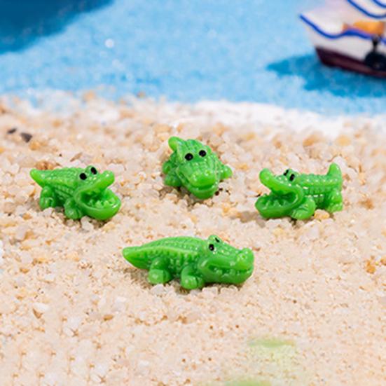 60Pcs Miniature Crocodile Figurine Mini Animal Resin Statue Ornament Educational Toy Dollhouse Fairy Garden Landscape Aquarium Decoration
