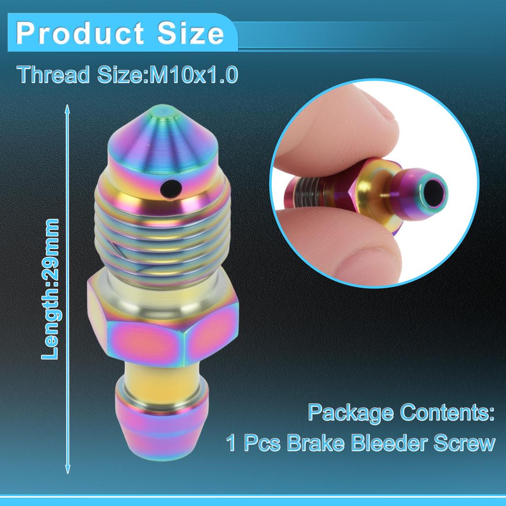 UXCELL 1 Pcs Gold Tone Brake Bleeder Screws M10x1.0-29 mm Titanium Alloy Titanium Brake Bleeder Screws for Enhanced Brake System
