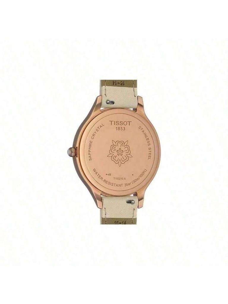 Tissot Master Chrysot Quartz Movement Women's Watch, Rui Watch 38mm, white dial, stainless steel case, leather strap T103.210.36.017.00
