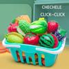 Kids Simulation Kitchen Toy Accessories Toddler Pretend Play Kitchen Toy with Cookware Steam Pot, Toy Cutlery, Cut Play Food