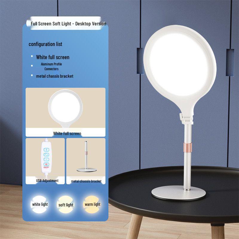 LED Shadowless Desktop Beauty Light: Full Screen Round Flat Panel for Indoor Photography