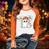 Kids' Halloween Printed Long Sleeve Neck T-Shirt for Casual Wear