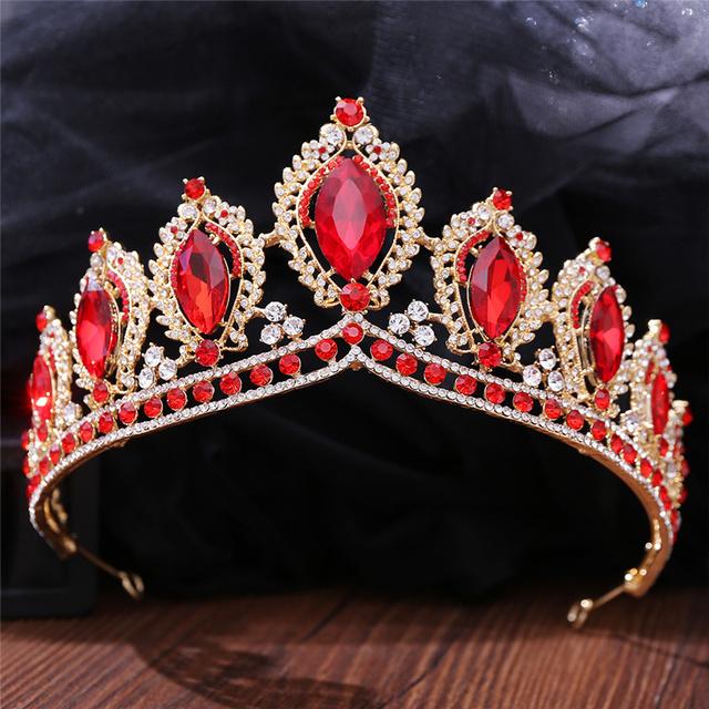 Baroque Vintage Crystal Tiaras Wedding Crown Bride Headdress Royal Queen Bridal Diadem Pageant Wedding Crown Hair Jewelry