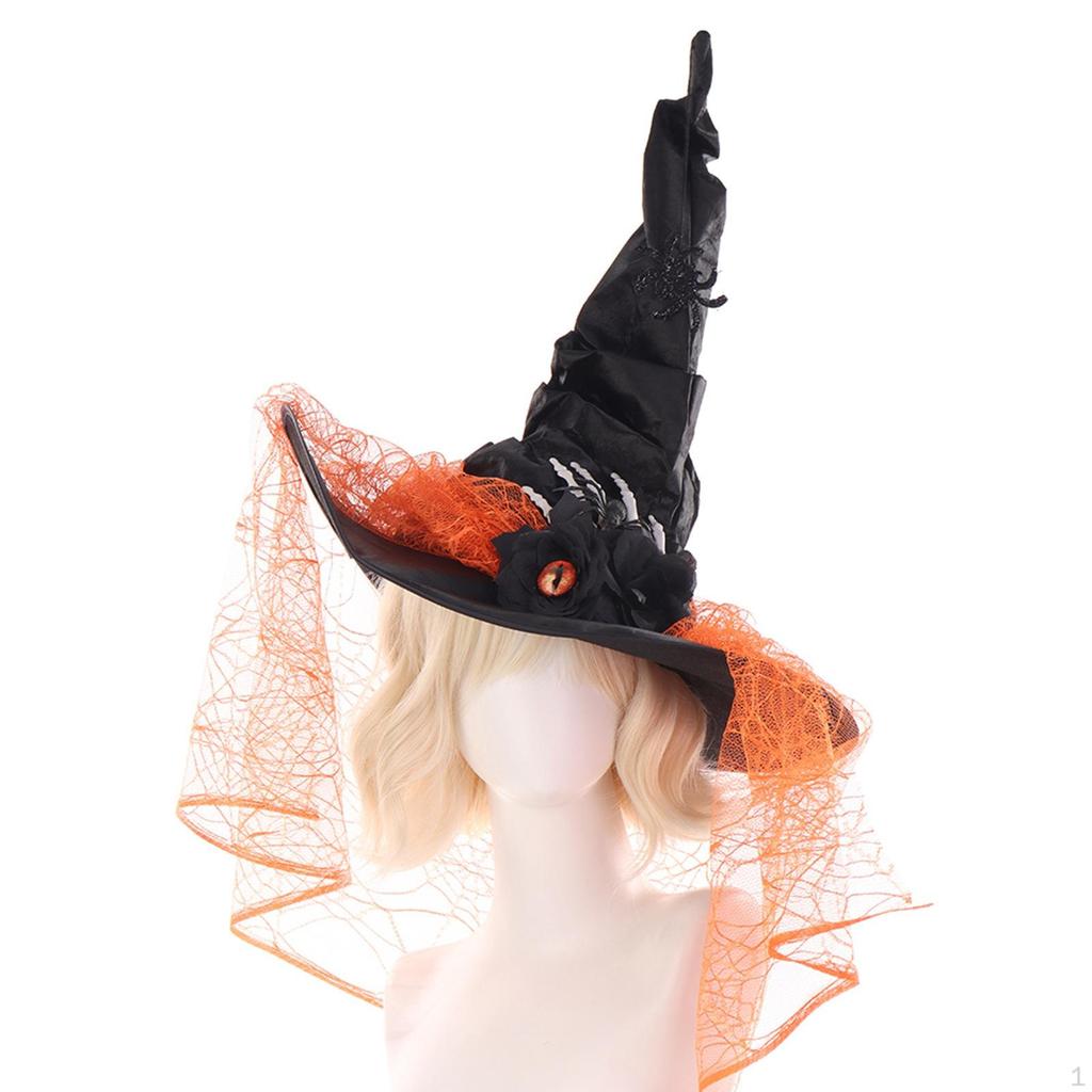 Halloween Witch Hat Photo Props Party Favors Multi Purpose Easy To Wear Cap