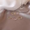 5Pcs Adjustable Open Rings With Irregular Cute Pearl Designs For Women Gift