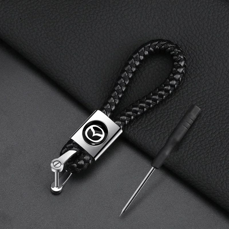 Modische Metall+Geflochtene Seil oder Leder Schlüsselanhänger Schlüsselkette Schlüsselringe Für Mazda 3 5 CX-3 CX-4 CX-5 CX-7 CX-9 Axela 6 RX8 7 MX3 MX5