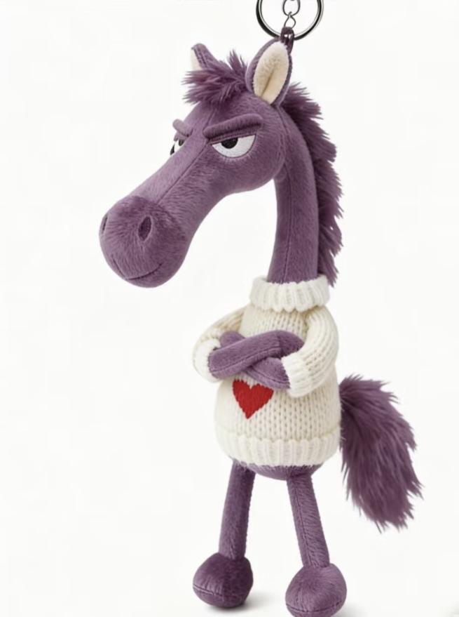 2026 Year of the Horse Mascot Black Horse Plush Bag Pendant Gift