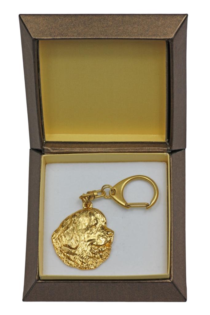 Newfoundland, Newfs, Newfies - Gilded Key Ring with Dog In Gift Box, Handbag Decoration, Luxury Accessory by Art-Dog Brand