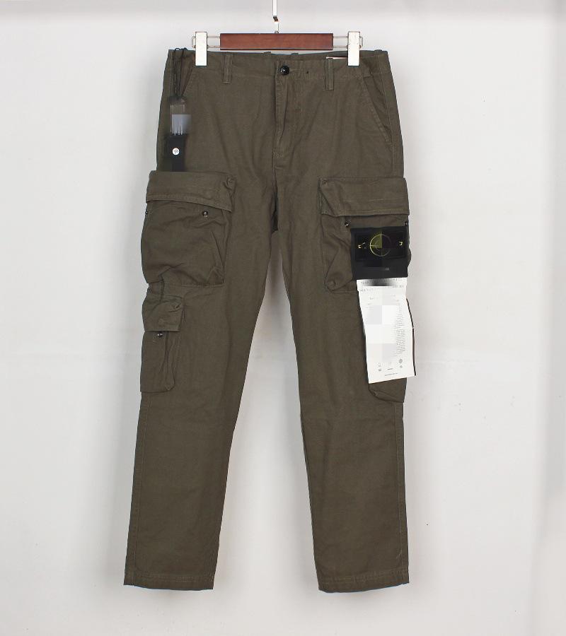 Stone Washed Casual European & American Four-Pocket Loose Solid Color Overalls
