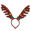 Adjustable Brown Deer Antlers Headpiece Mistletoe Costume Accessory For Adults Kids Seasonal Event