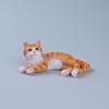 Simulation Cat Pet Model Cartoon Lying Cat Statue Adorable Cat Ornament  Dashboard Figurine