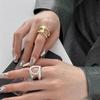 Women's Adjustable Wide Band Ring - High-End Metal with Creative, Sweet, and Cool Style