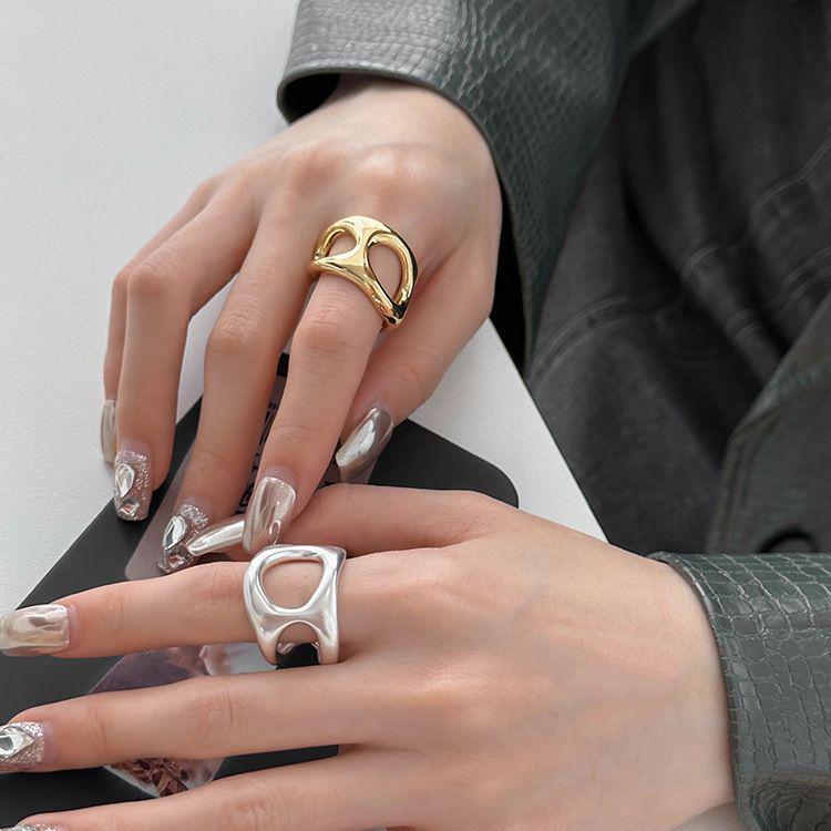 Women's Adjustable Wide Band Ring - High-End Metal with Creative, Sweet, and Cool Style
