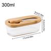 Butter Tray 300ml Clear Airtight Vintage Square Glass Food Containers Cheese Storage for Cheese Vegetable Fruit Office Apartment