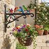 Rust-Proof Wall-mounted Hanger Iron Art Animal Silhouette Flower Basket Holder Bird Design Rustic Style Plant Hanging Bracket