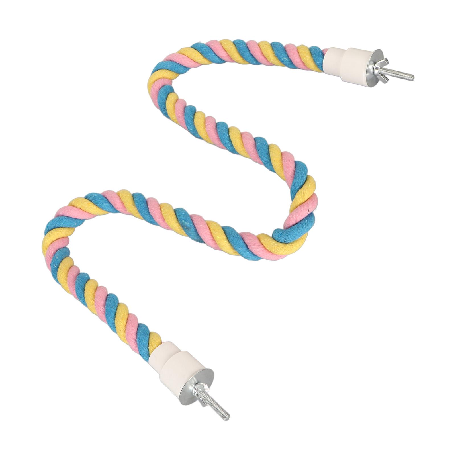 

Bird Cotton Rope Perch Colorful Bendable Safe Climbing Parrot Rope Toy for Cockatiels Lovebirds Budgies L L
