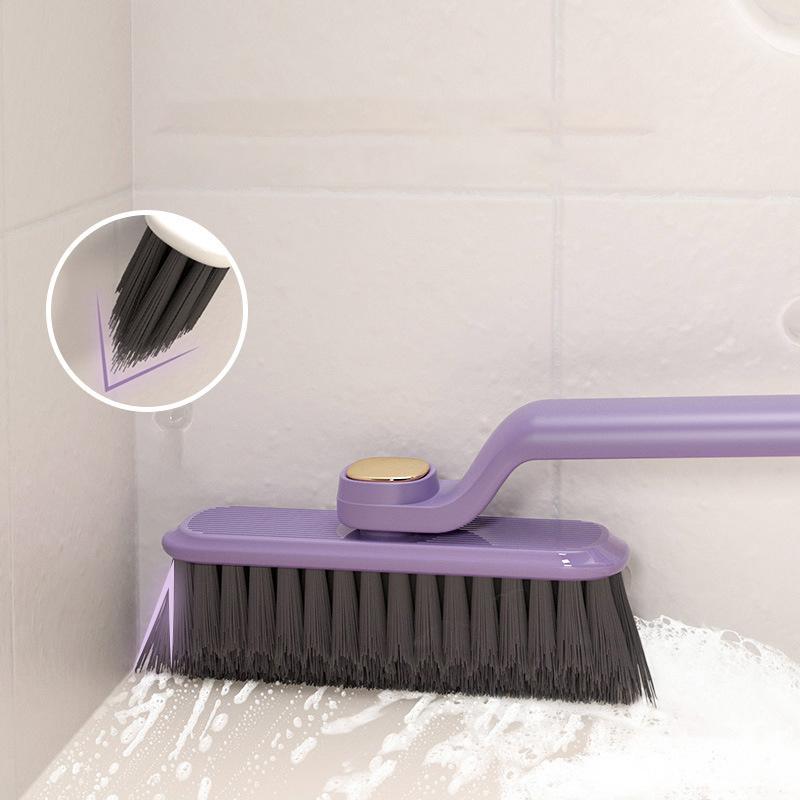 2-in-1 Hard Bristle Rotating Cleaning Brush Bathroom Tile Grout Brush Multi-Angle Wall Gap Floors Sinks Corners Scrubber