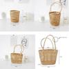 Picnic Props Straw Woven Basket with Handle Tea Cup Cover Practical Storage Basket