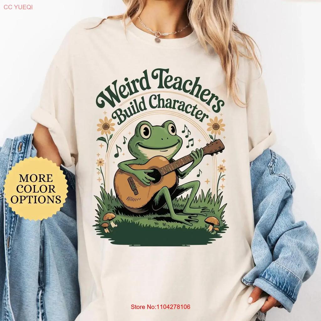 Weird Teachers Build Character T Shirt Teacher Frog Sweat School Funny For Vintage Graphic Designer Clothes Breathable
