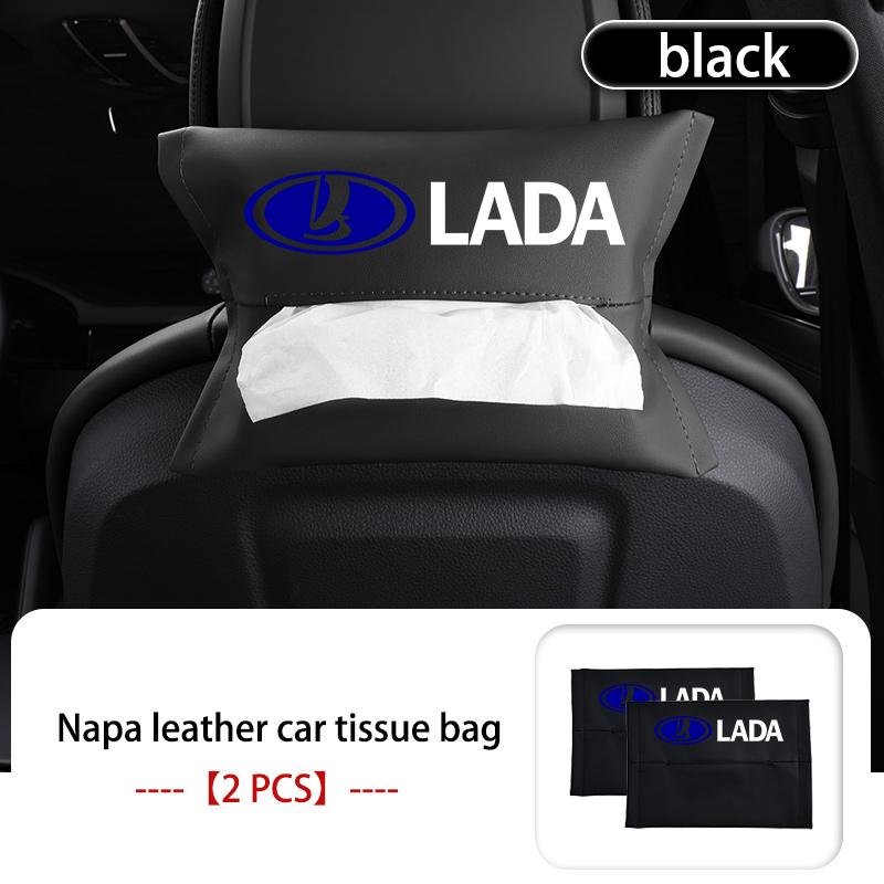 Leather Car Seat Back Hanging Tissue Bag Armrest Box Paper Holder Accessories For Lada Niva Vesta Granta Riva Samara Priora 4x4 SS15