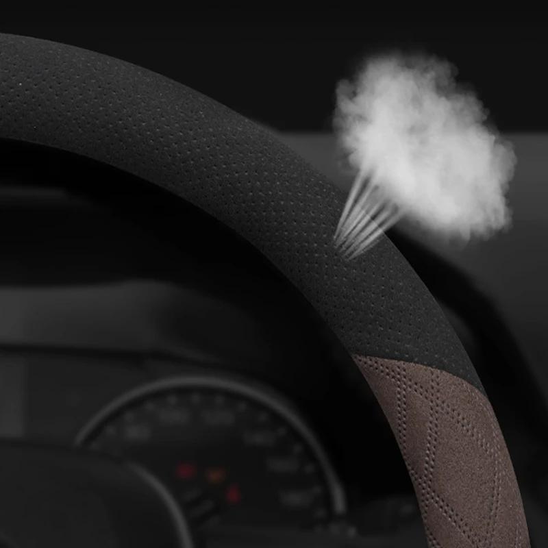 Suede Car Steering Wheel Cover For Haval Dargo H2 H4 H6 H9 F7 M6 Ultrathin Anti-slip Sweatproof Auto Accessories