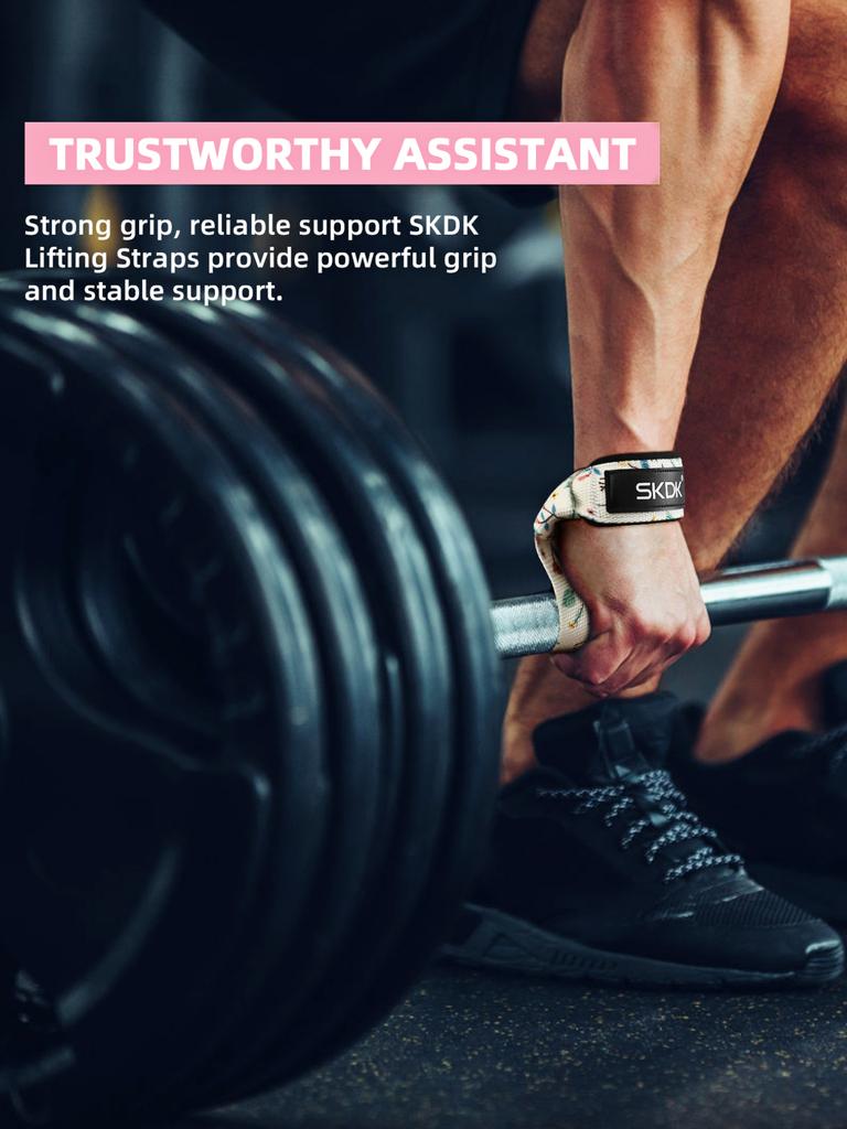 Skdk Cinghie per Sollevamento Pesi Antiscivolo in Silicone Cinghie da Polso per Sollevamento Allenamento della Forza Stacchi da Terra Crossfit Impugnature per Mani Supporto per Polso
