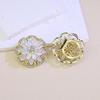 Seven-Petal Diamond Scarf Brooch - Elegant Dual-Use Flower Pin for Women.