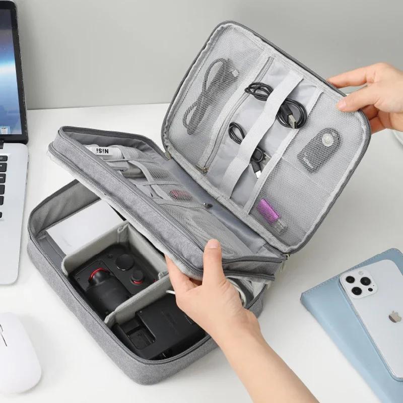 Borsa portaoggetti per cavi Organizzatore elettronico digitale impermeabile Porta dati USB portatile Borsa portaoggetti per cavo da viaggio