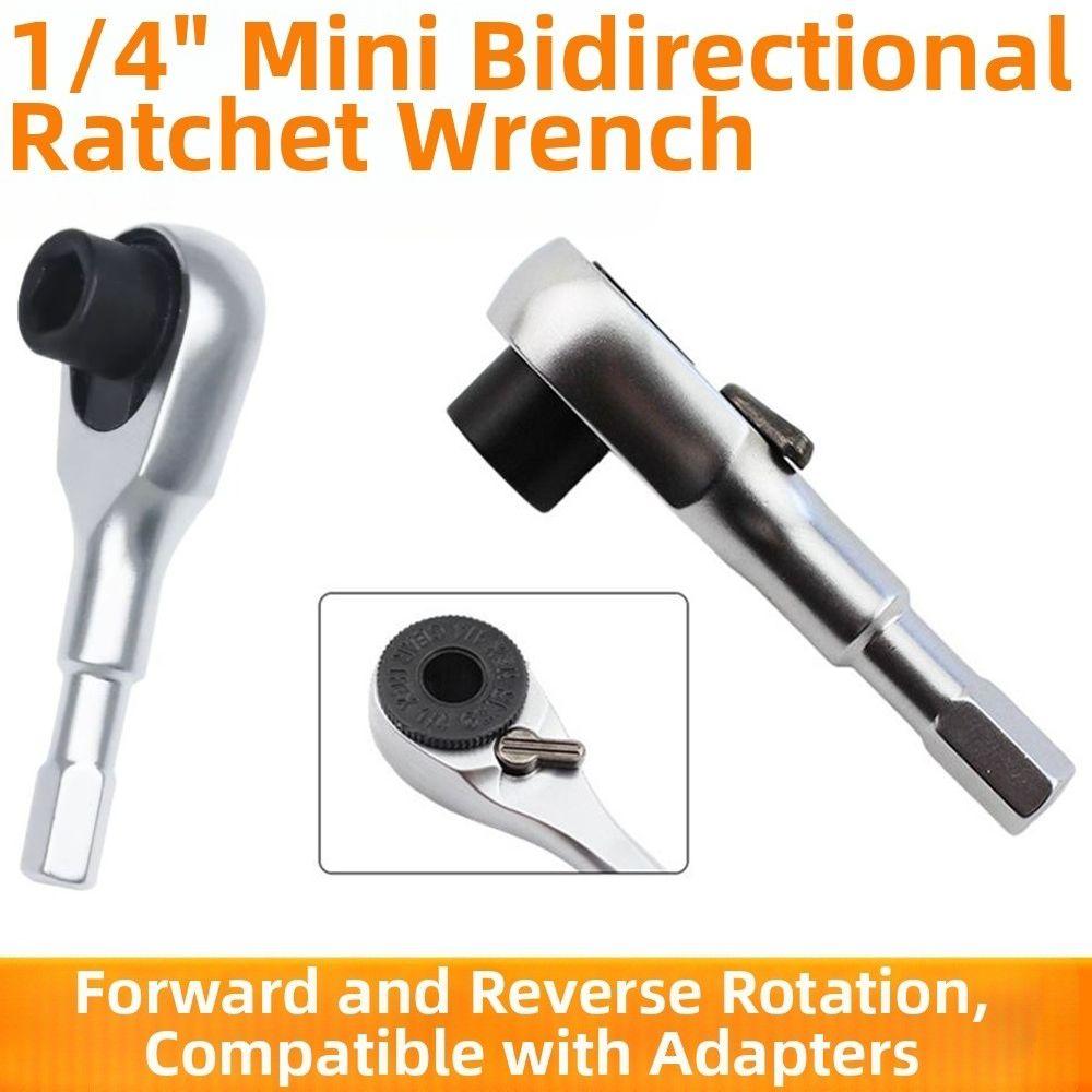 Two-way Hex Mini Ratchet Wrench MINI 72-Tooth Bit Driver Hex Bits Adapters  Repair Tools
