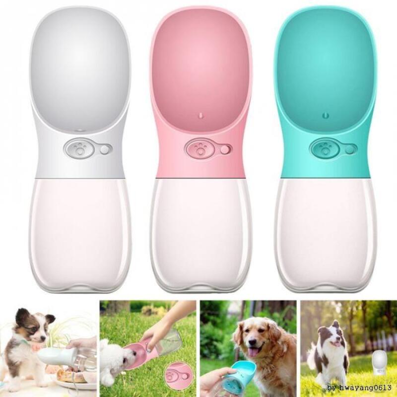 Portable dog water bottle pink