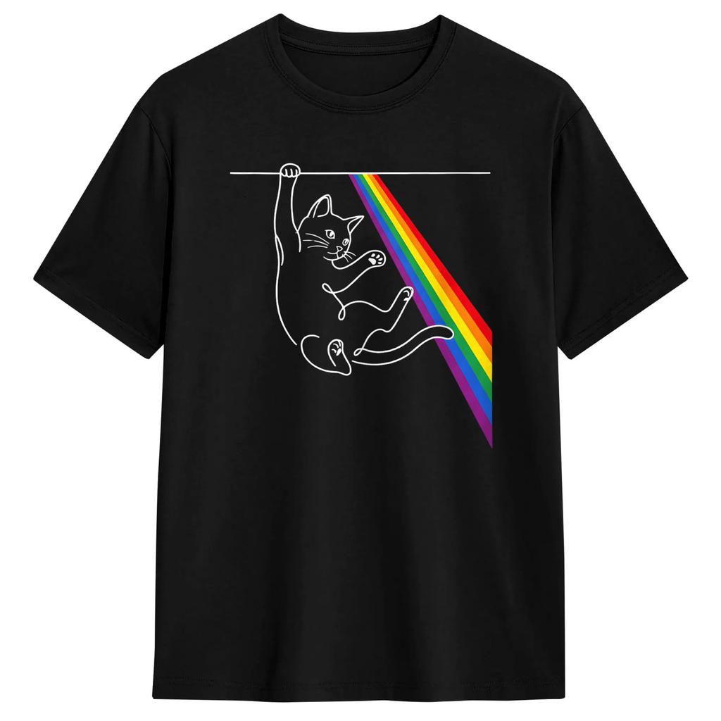 Oversized T Shirt Cat Stack Rainbow Lesbian Gay Pride Ally Lgbt 100 Cotton Tshirts Fashion Tshirt For Unisex Summer Top Tees