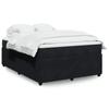 VidaXL Slat Bed Base with Mattress Black 140x190 Cm Velvet 3285640