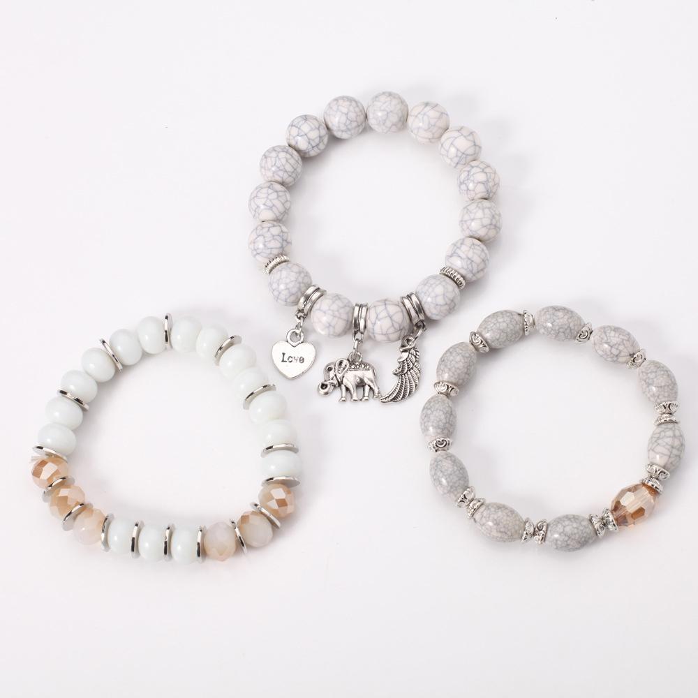 3pcs/Set Boho Style Beaded Charm Bracelets Long Wrap Jewelry Set With Colorful Gems for Women Party Accessories Gifts