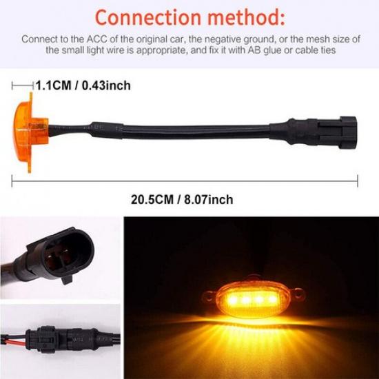 Yellow Lens Amber LED Front Grille Running Lights For Ford F150 Raptor Style 4PC