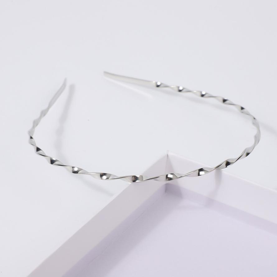 Neue dünne goldfarbene Stirnbänder für Damen, mehrlagiger Legierungs-Haarreif, doppelte Reihe, Metall-Haarbänder, Haaraccessoires, glatter Kopfschmuck