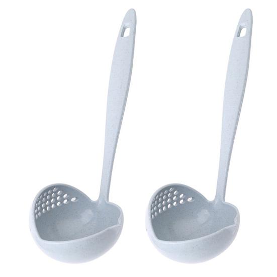 2-In-1 Long Handle Soup Ladle with Strainer Soup Spoon Essential Kitchen Tool for Cooking