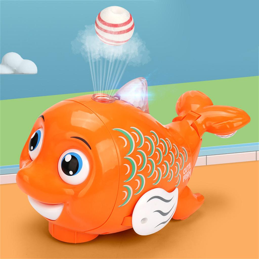 Electronic Dolphin Floating Ball Universal Wheel Toy Cartoon Children Interactive Educational Appease Toy for Infant