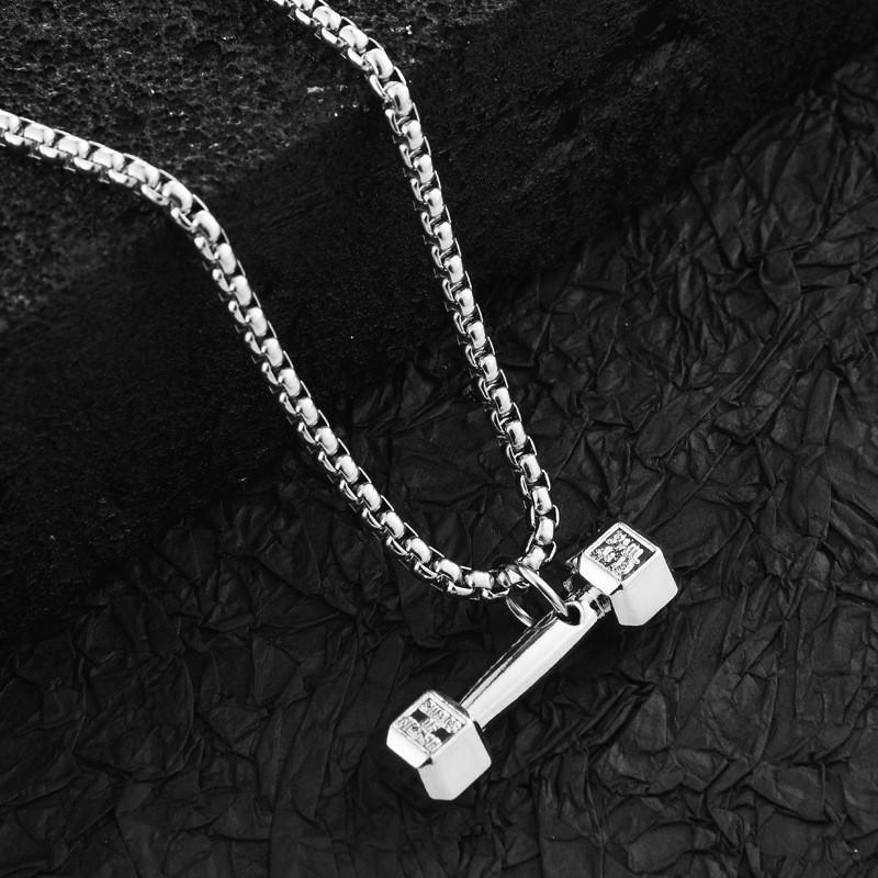 

Крутая цепочка с гантелями для мужчин, изготовленная из высококачественной титановой стали. Идеально подходит для подарков, для спортсменов.