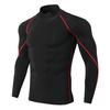 Men's Quick-Dry High Neck Long Sleeve Gym Shirt
