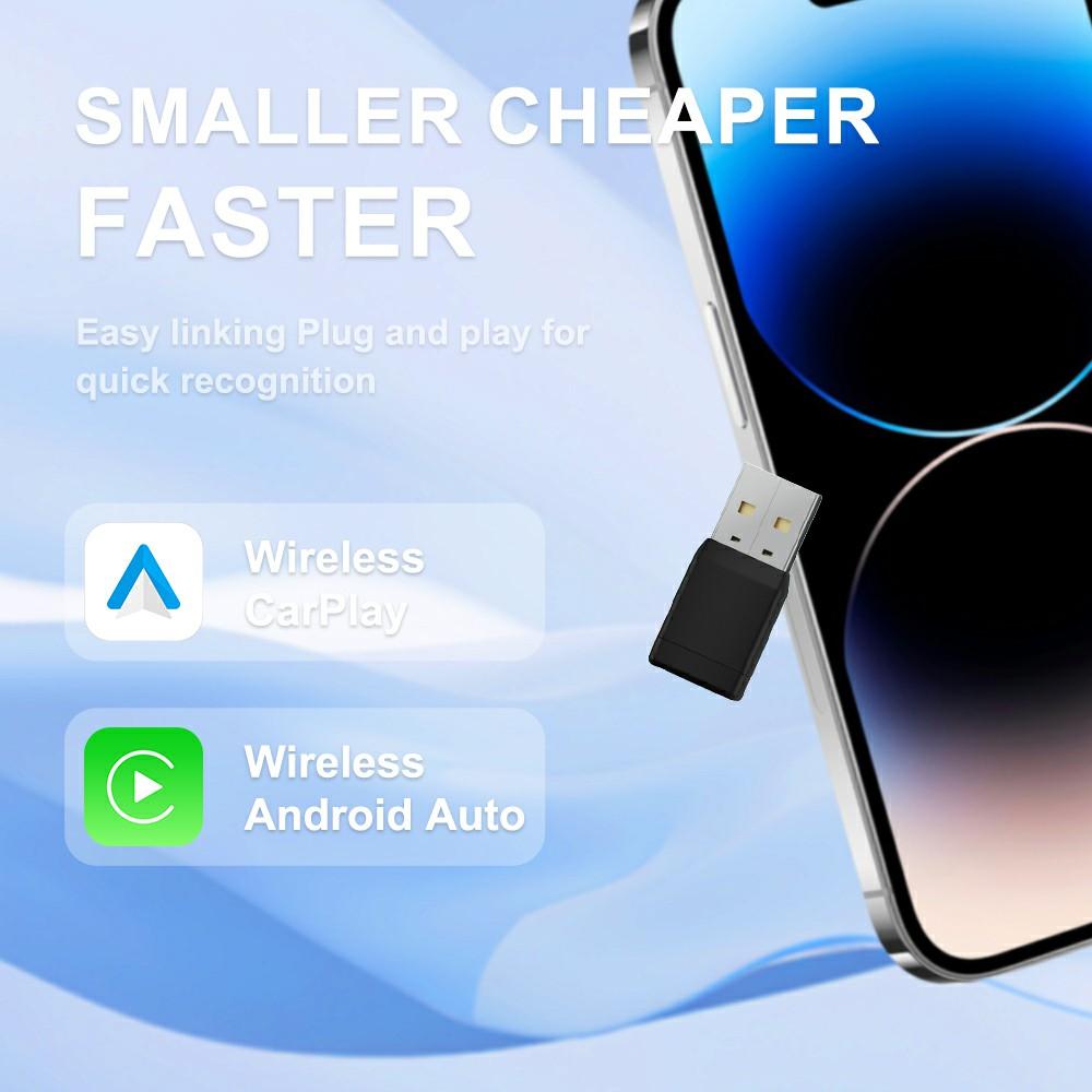 CP022 Wireless CarPlay Adapter Android Auto Converter Wired to Wireless Car Play Dongle Plug Play USB Adapter