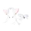 Furry Ears Headband and Bells Choker Necklace Set for Women Cosplay Themed Party Halloween Costume Accessories