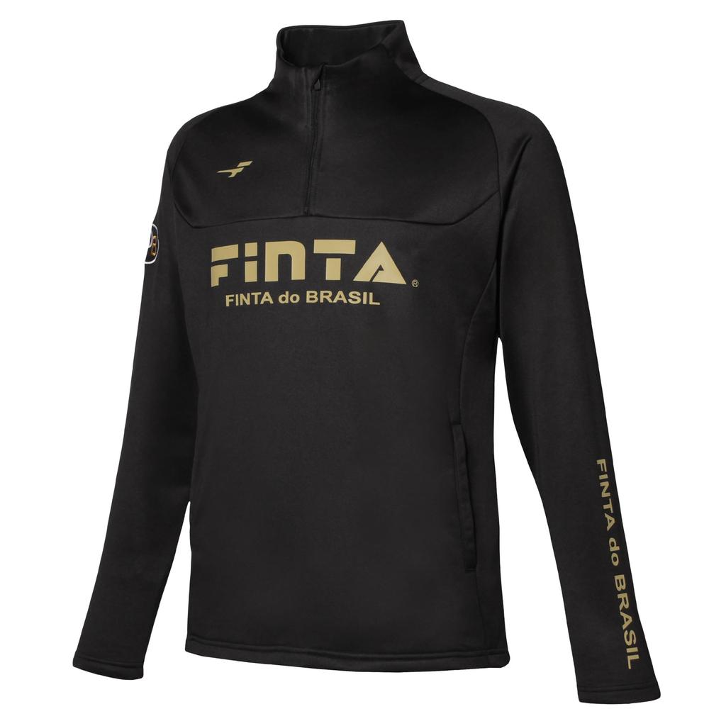 FINTA Men's Soccer Warm Training Jacket FTE0032 (0800) Black x Gold, Size S