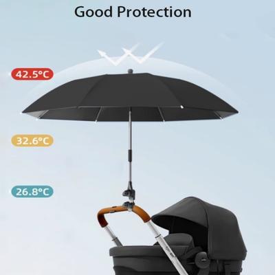 Stroller Umbrella With Clamp 360 Degree Adjustable UV Protection Stroller Universal Umbrella Sunshade For Baby Pram,1PC