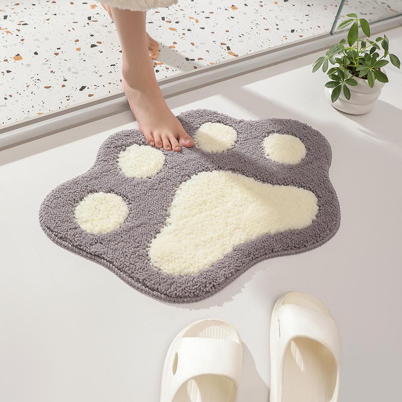 Cute Footprints Big Feet Bath Mats Pads Cartoon Style Toilet Non-slip Rug for Bathroom Carpet Floor Super Absorbent Mat Foot Rug