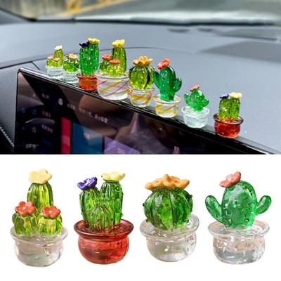 Car Simulation Plant Potted Ornament Car Center Console Cactus Succulent Plant Pendant Cartoon Cactus Diy Decoration Accessories