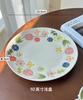 1Pc Healthy Underglaze Painted Ceramic Plates Exquisite Floral Pattern Porcelain Tableware Fruit Salad Bowls Kitchen Accessories