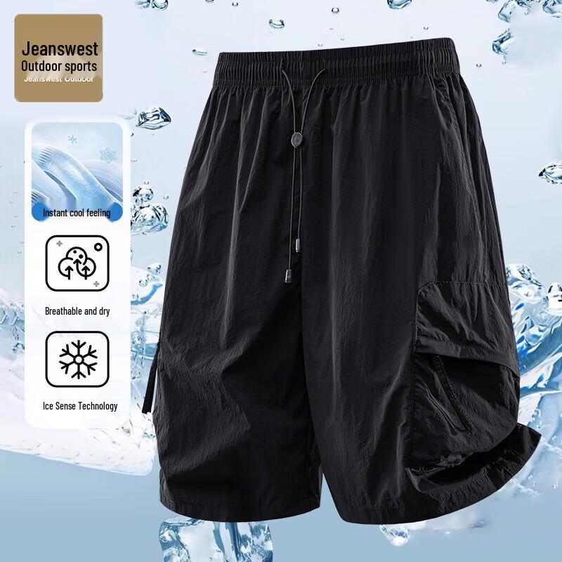JEANSWEST OUTDOOR Men s Summer Ice-Feel Breathable Sport Shorts 4XL-5XL
