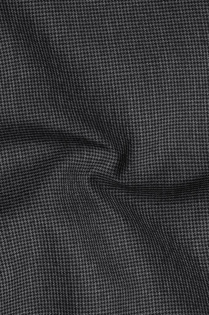 Cinerro-Tuatara Gray Wool Rich houndstooth Textured Single Breasted Blazer
