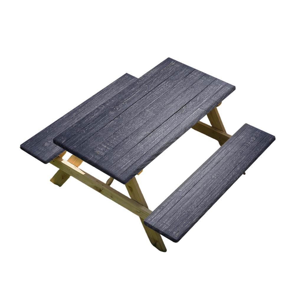 Elastic Wood Grain Outdoor Table and Chairs Cover Set (3-Piece)